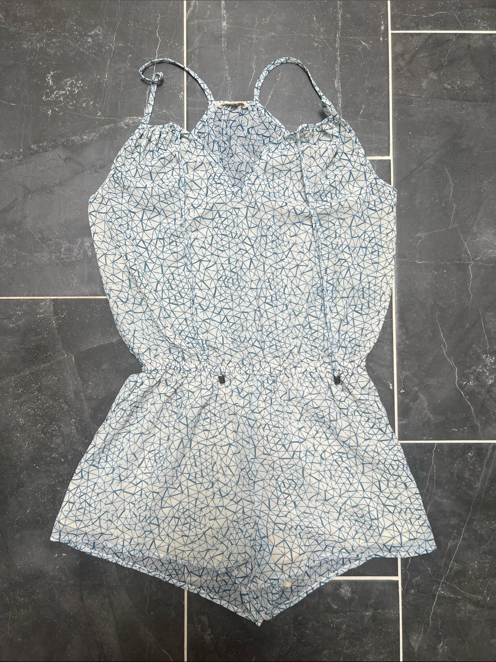 LAmade Blue Geometric Print Romper